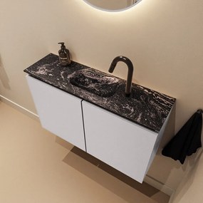 Mondiaz Ture DLux toiletmeubel 80cm cale met wastafel lava midden met kraangat