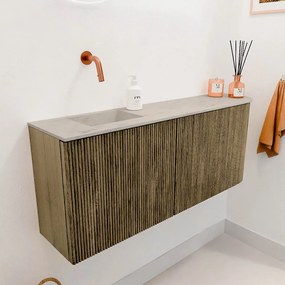 Mondiaz Joya DLux 100cm toiletmeubel ronding rechts dusk met wastafel faye links zonder kraangat opalo