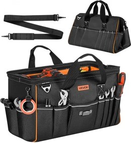 VEVOR Gereedschapstas 51x25x28cm, Opbergtas met 14 binnen- en 19 buitenvakken, Waterdichte polyester gereedschapsorganizer met schouderriem en ritssluiting, Gereedschapstas voor vakmensen