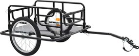 vidaXL Fietstrailer 130x73x48,5 cm staal zwart
