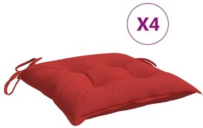vidaXL Stoelkussens 4 st 40x40x7 cm rood