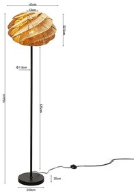 Kare Design Aloha Whirl Retro Vloerlamp Rotan Riet