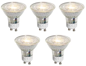 Set van 5 GU10 50mm dimbare LED lampen helder 4.9W 500 lm 2700K