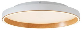 Design plafondlamp wit met hout 60cm incl. LED 3-way switch - Ingo