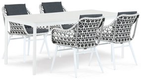 Tuinset 4 personen 180 cm Aluminium/wicker Zwart Lifestyle Garden Furniture Dolphin/Como