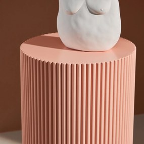 Geribbelde Bijzettafel Peach - 31 X 31cm.