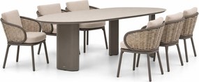 Tuinset 6 personen 240 cm Aluminium Taupe Apple Bee Pine