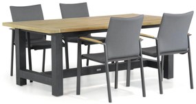 Tuinset 4 personen 200 cm Aluminium/textileen Grijs Lifestyle Garden Furniture Brandon/San