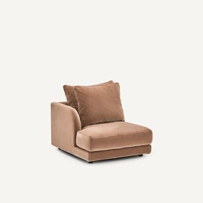 Halve bank links, modulair, van fluweel, TIBERIO