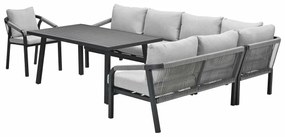 Garden Impressions Tarera lounge dining set 6-delig incl stoel - donker grijs
