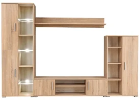 vidaXL Tv-wandmeubel met LED-verlichting Sonoma eiken