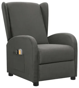 vidaXL Massagestoel elektrisch stof donkergrijs