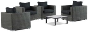 Loungeset 4 personen Wicker Grijs  Garden Collections Toronto/Arenas