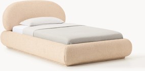 Bouclé gestoffeerd eenpersoonsbed Alba met opbergruimte
