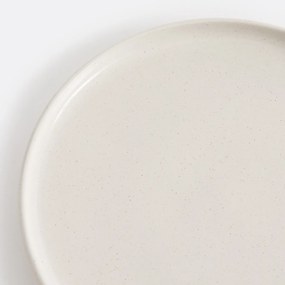 Set van 6 gespikkelde platte borden van steengoed Tecka