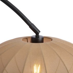 Japandi booglamp zwart met bruine kap - Bida