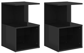 vidaXL Nachtkastjes 2 st 35x35x55 cm spaanplaat hoogglans zwart