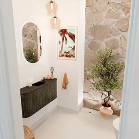 Mondiaz Joya 95cm toiletmeubel ronding links/rechts shadow met wastafel faye midden 1 kraangat urban