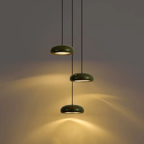 Retro hanglamp groen met metalen kap 6-lichts - Macaron