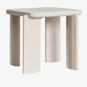 Vierkante Bijzettafel 50x50 Cm In Mdf Genève Tapioca Beige - Sklum