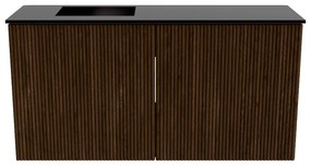 Mondiaz Joya 80cm toiletmeubel walnut met wastafel faye links zonder kraangat urban