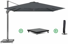 Platinum Challenger zweefparasol 3.5x3.5m T1 premium (incl. voet en hoes) faded black
