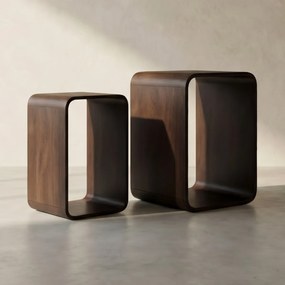 Retro Bijzettafel Set - 37.5 X 30cm.