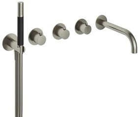 Hotbath Cobber afbouwdeel inbouw bad thermostaat met 2 stopkranen met uitloop geborsteld nikkel CB7072EXTGN