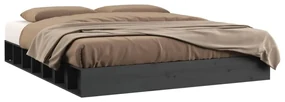 vidaXL Bedframe massief hout grijs 200x200 cm
