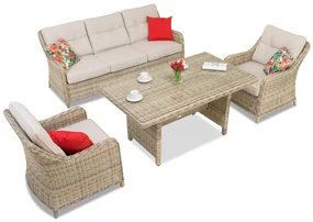 Tuinpunt technorattan set Toledo Apetito 5 beige