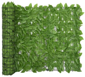 vidaXL Balkonscherm met groene bladeren 400x100 cm