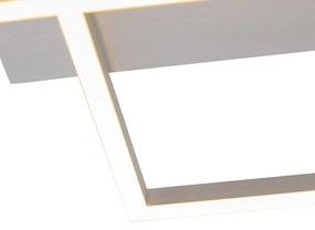 LED Plafondlamp vierkant staal 3-staps dimbaar - Plazas Novo Modern Binnenverlichting Lamp