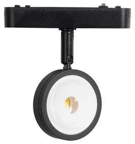 Moderne spot zwart voor railsysteem 1-fase incl. LED draai- en kantelbaar - Magnetic Lance