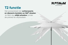 Platinum Challenger rechthoek zweefparasol T2 Premium - 2,6 x 3,5 m. - Manhattan