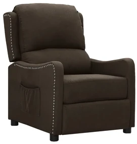 vidaXL Fauteuil verstelbaar stof donkerbruin