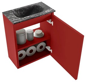 Mondiaz Ture DLux toiletmeubel 40cm fire met wastafel lava midden zonder kraangat