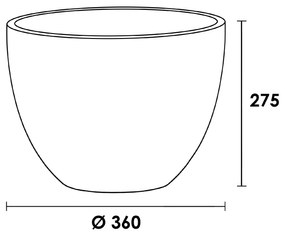 Sanituba Concrete verhoogde waskom beton 36x27.5 centimeter