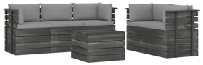 vidaXL 6-delige Loungeset met kussens pallet massief grenenhout