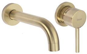 Inbouw wastafelkraan Rea Lungo Gold Brush + BOX