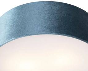 Stoffen Moderne plafondlamp blauw 30 cm met gouden binnenkant - Drum Modern E27 cilinder / rond Binnenverlichting Lamp