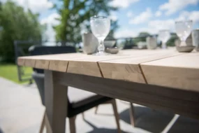 4 Seasons Outdoor Motivi bar set met teak Derby bartafel met alu poten  BarsetTuinset    antraciet weerbestendig
