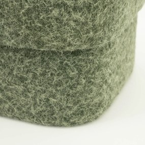 By-Boo Kelso Vierkant Poefje Zachte Stof Groen