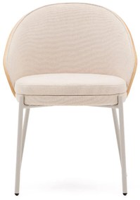 Kave Home Eamy Eetkamerstoel Met Houten Rugleuning Naturel/beige