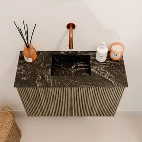 Mondiaz Joya DLux 60cm toiletmeubel dusk met wastafel faye midden zonder kraangat lava