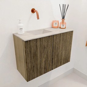 Mondiaz Joya DLux 60cm toiletmeubel dusk met wastafel faye links zonder kraangat ostra