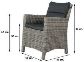 Wicker tuinstoel Oliva - Paloma grijs
