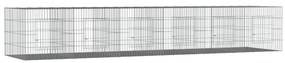 vidaXL Konijnenkooi met 6 panelen 327x79x54 cm gegalvaniseerd ijzer