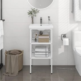 vidaXL Wastafelframe 40x38x83 cm ijzer wit