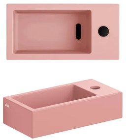Clou Flush 3 fontein 36x18cm met kraangat rechts mat roze keramiek CL/03.40030
