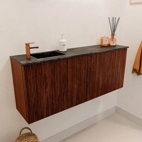 Mondiaz Joya DLux 100cm toiletmeubel ruby met wastafel faye links 1 kraangat lava
